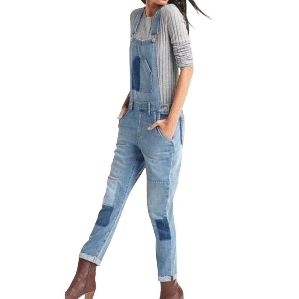Gap Denim Patchwork Overalls, XS